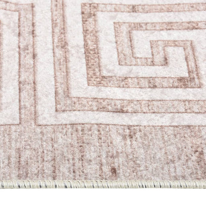Teppich Waschbar Beige 120x180 cm Rutschfest