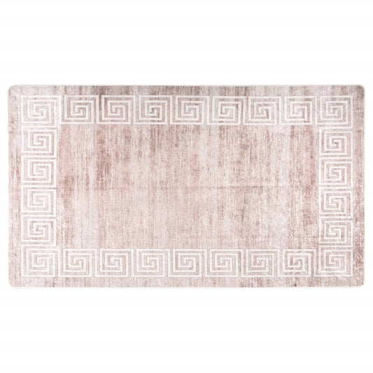 Teppich Waschbar Beige 190x300 cm Rutschfest