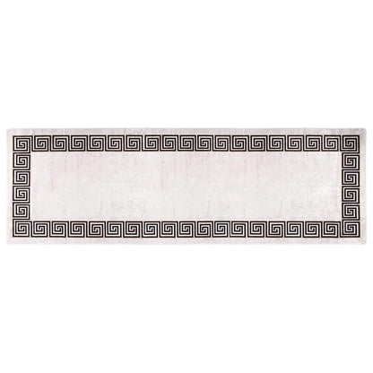 Teppich Waschbar 80x300 cm Hellbeige Rutschfest