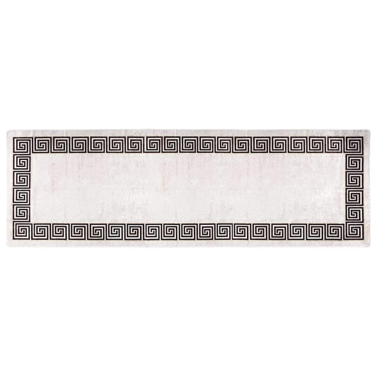 Teppich Waschbar 80x300 cm Hellbeige Rutschfest