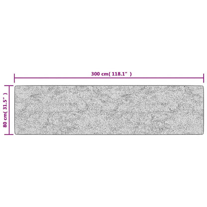 Teppich Waschbar 80x300 cm Hellbeige Rutschfest