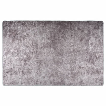 Teppich Waschbar 80x150 cm Grau Rutschfest