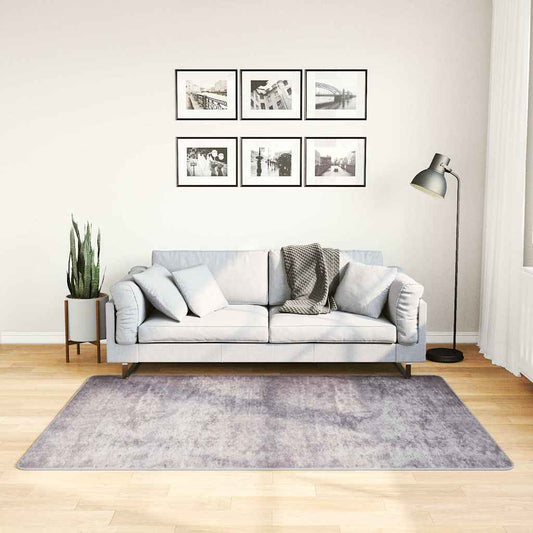 Teppich Waschbar Grau 120x180 cm Rutschfest