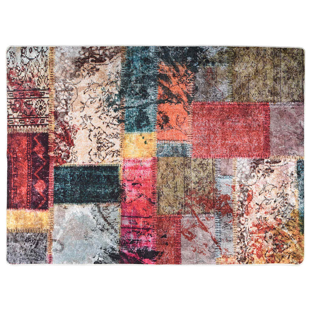 Teppich Waschbar Patchwork Mehrfarbig 120x180 cm Rutschfest