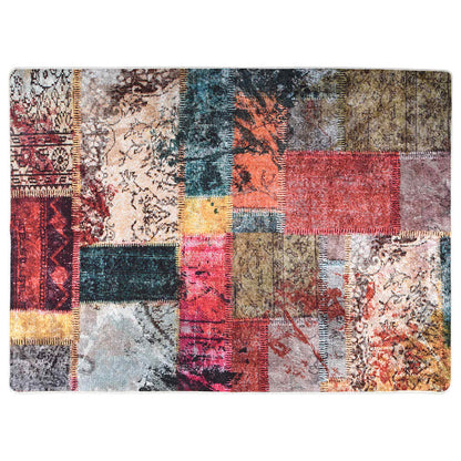 Teppich Waschbar Patchwork Mehrfarbig 120x180 cm Rutschfest