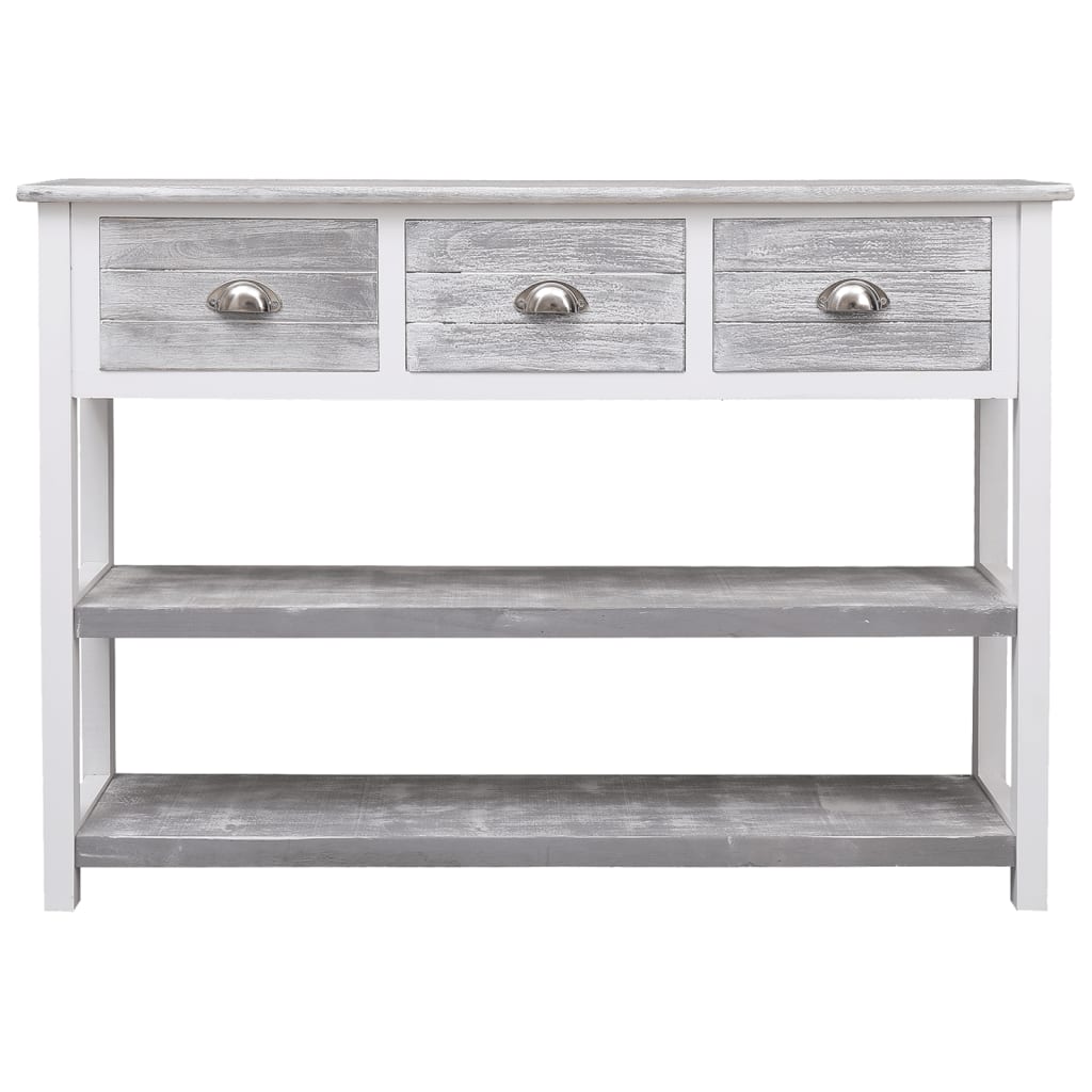 Sideboard Antik-Grau 108x30x76 cm Massivholz Paulownia