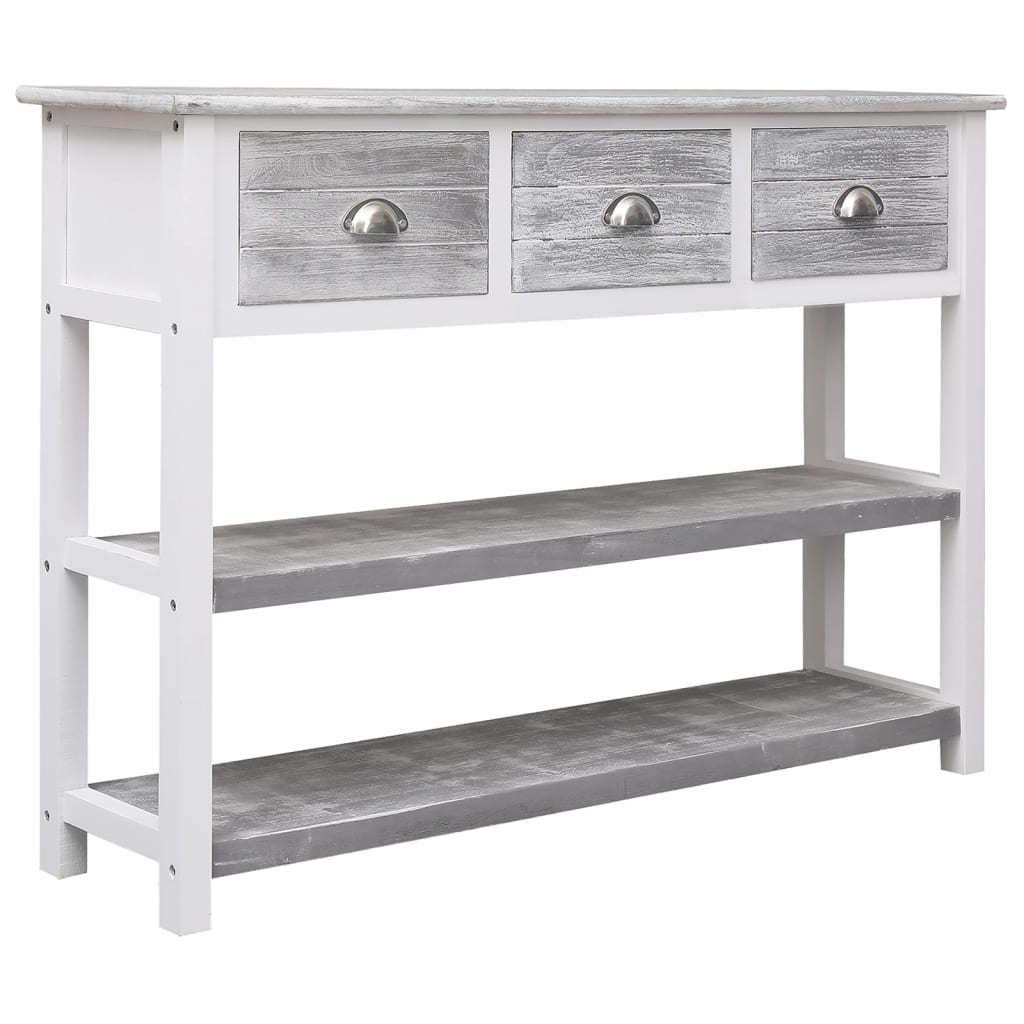 Sideboard Antik-Grau 108x30x76 cm Massivholz Paulownia