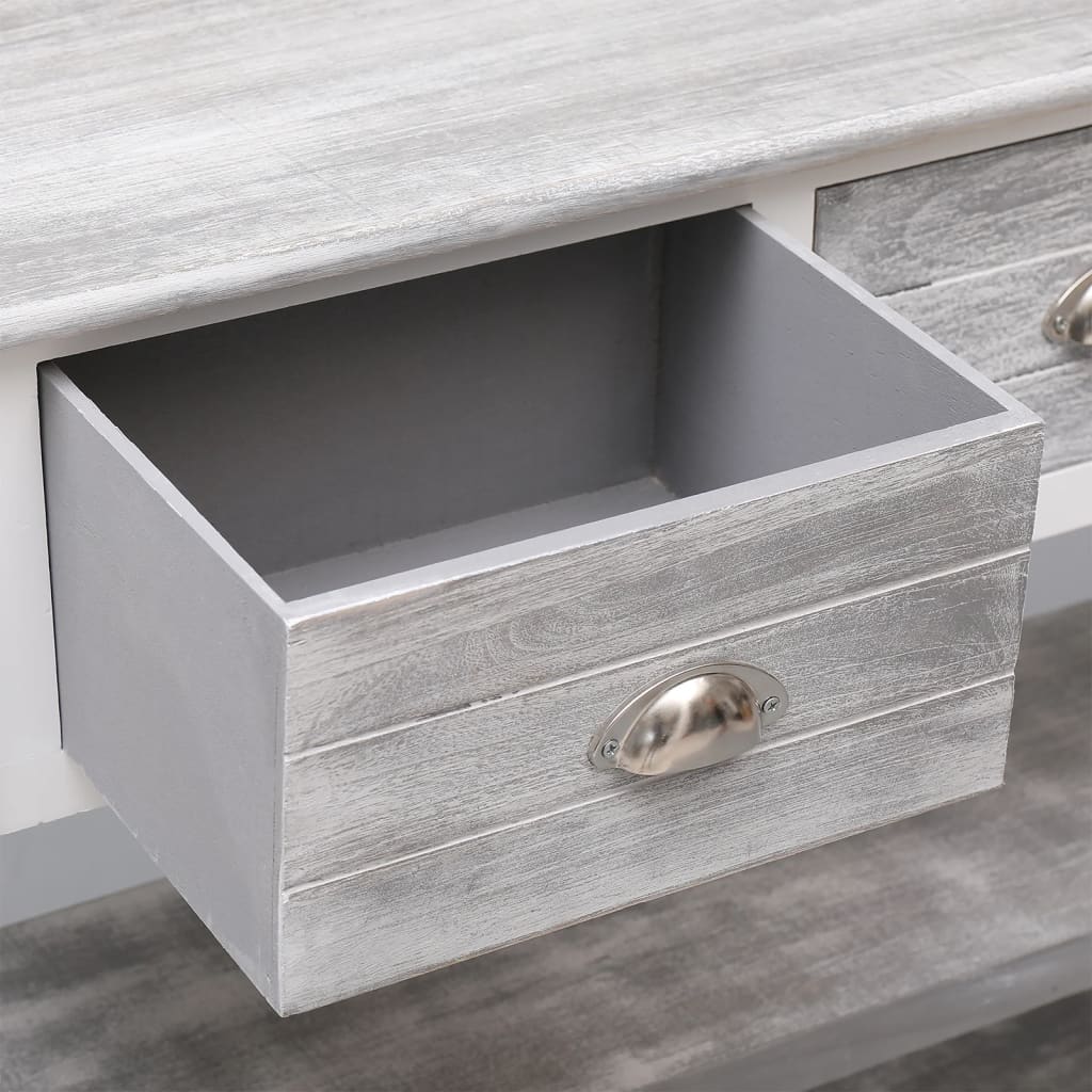 Sideboard Antik-Grau 108x30x76 cm Massivholz Paulownia