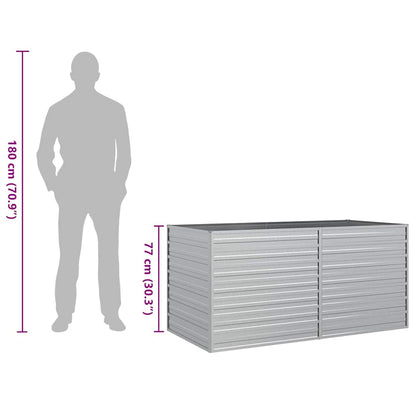 Garten-Hochbeet 160x80x77 cm Verzinkter Stahl Silbern