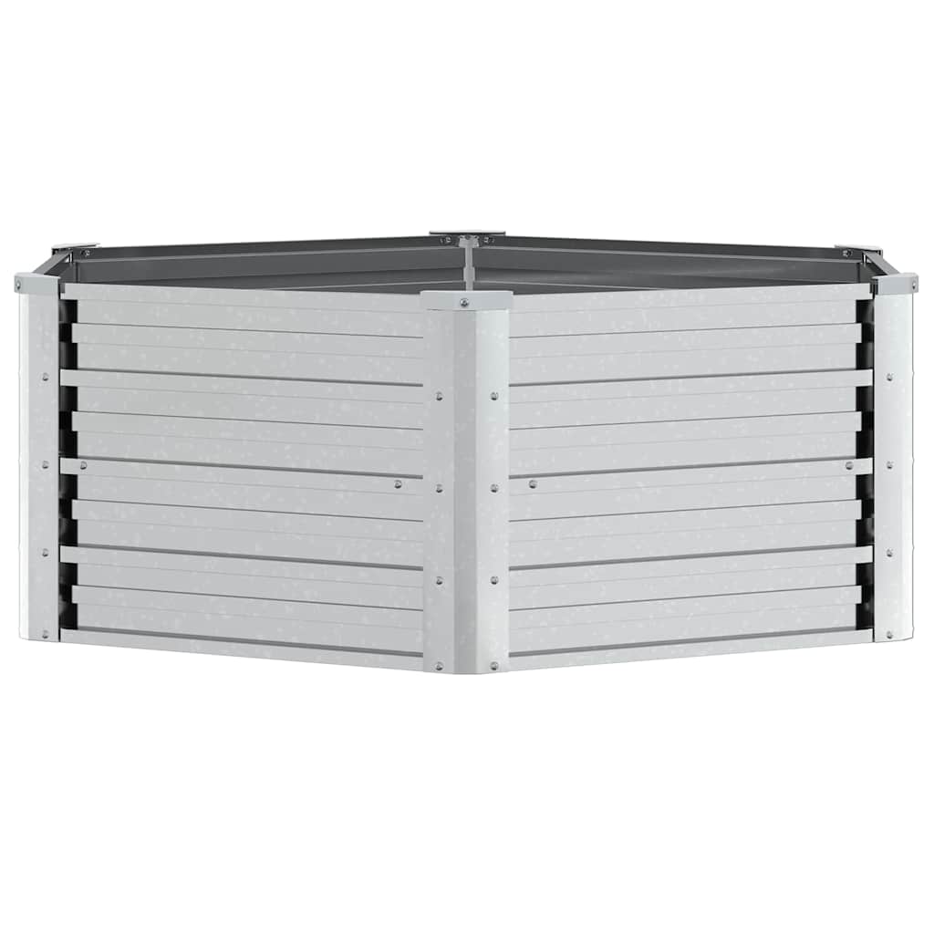 Garten-Hochbeet 129x45 cm Verzinkter Stahl Silber
