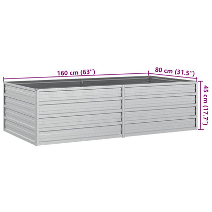 Garten-Hochbeet 160x80x45 cm Verzinkter Stahl Silber