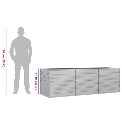 Garten-Hochbeet 240x80x77 cm Verzinkter Stahl Silbern