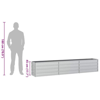 Garten-Hochbeet 240x40x45 cm Verzinkter Stahl Silber