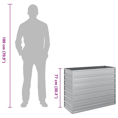 Garten-Hochbeet 100x40x77 cm Verzinkter Stahl Silber