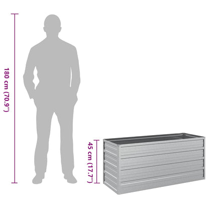 Garten-Hochbeet 100x40x45 cm Verzinkter Stahl Silber