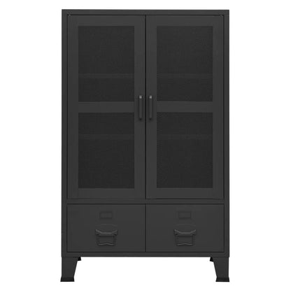 Lagerschrank Industrial Schwarz 70x40x115 cm Metall