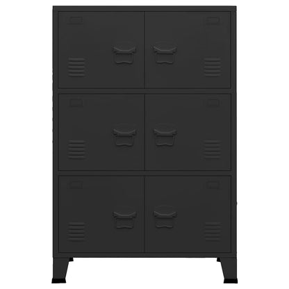 Lagerschrank Industrial Schwarz 75x40x115 cm Metall