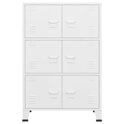 Lagerschrank Industrial Weiß 75x40x115 cm Metall