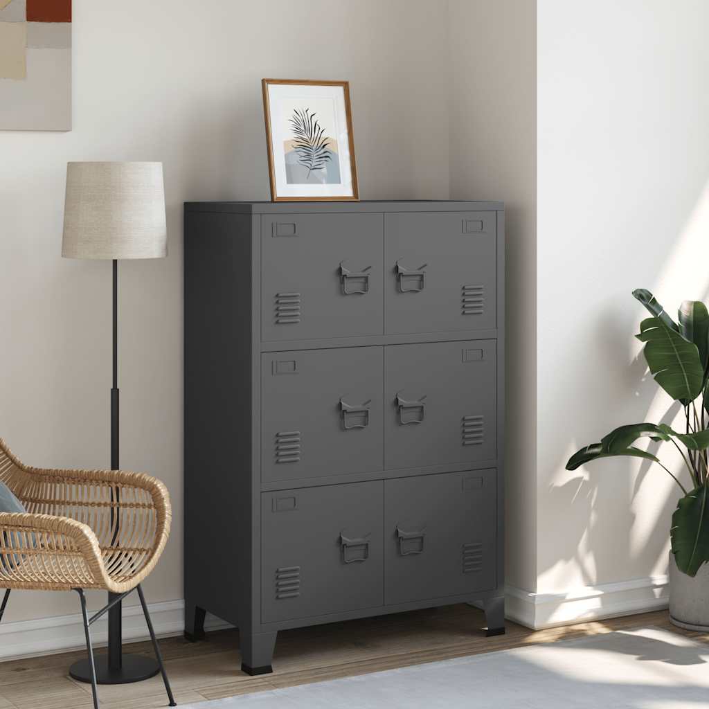 Lagerschrank Industrial Anthrazit 75x40x115 cm Metall