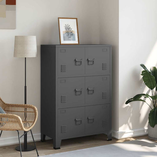 Lagerschrank Industrial Anthrazit 75x40x115 cm Metall
