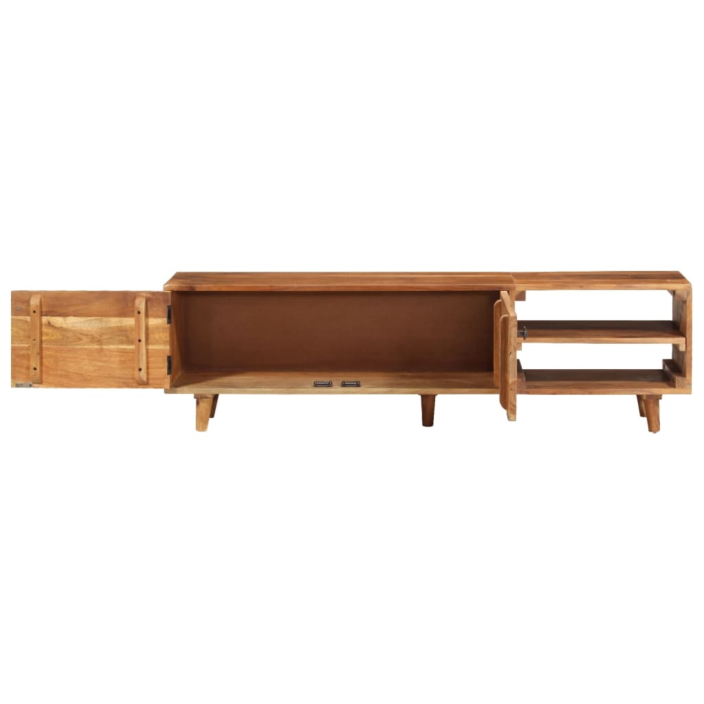 TV-Schrank Massivholz Akazie Honigfarbenes Finish 140x30x40 cm