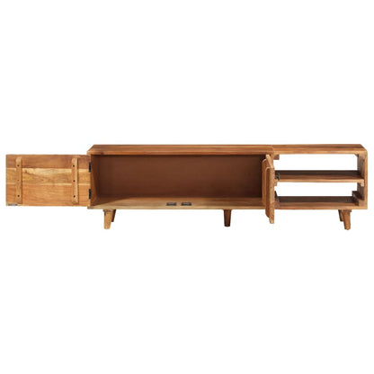 TV-Schrank Massivholz Akazie Honigfarbenes Finish 140x30x40 cm