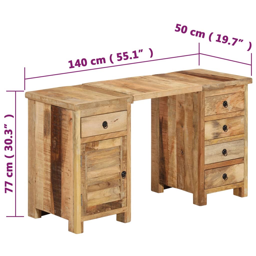 Schreibtisch Massivholz Mango 140x50x77 cm