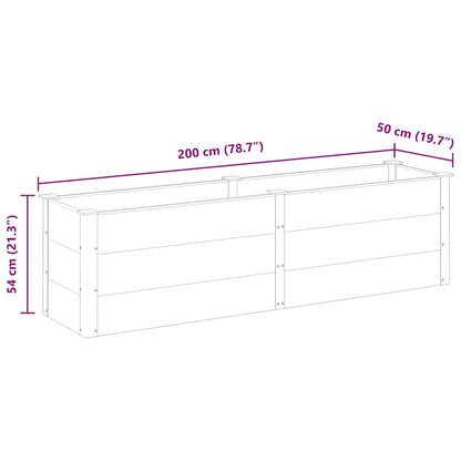 Garten-Hochbeet 200x50x54 cm WPC Grau