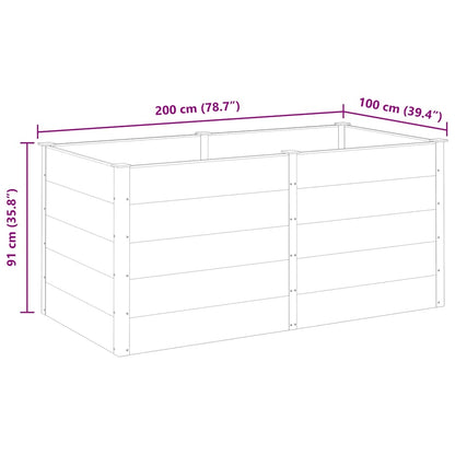 Garten-Hochbeet 200x100x91 cm WPC Grau