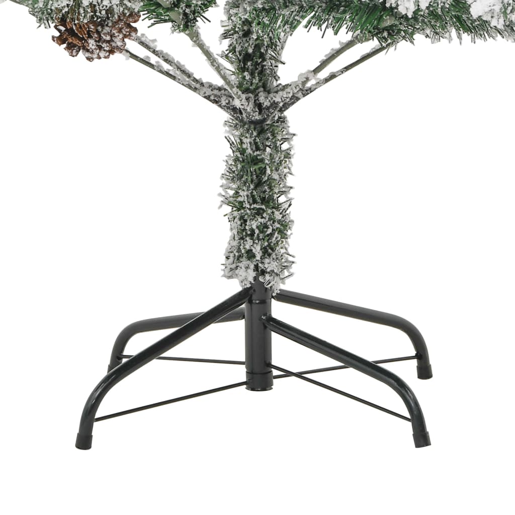 Weihnachtsbaum mit Beleuchtung Schnee und Zapfen 195 cm PVC&PE