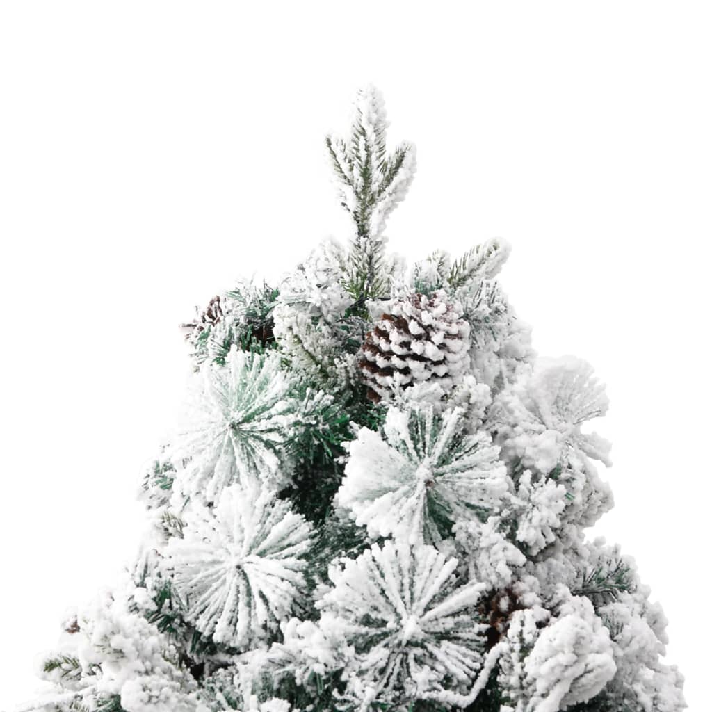 Weihnachtsbaum mit Beleuchtung Schnee und Zapfen 225 cm PVC&PE