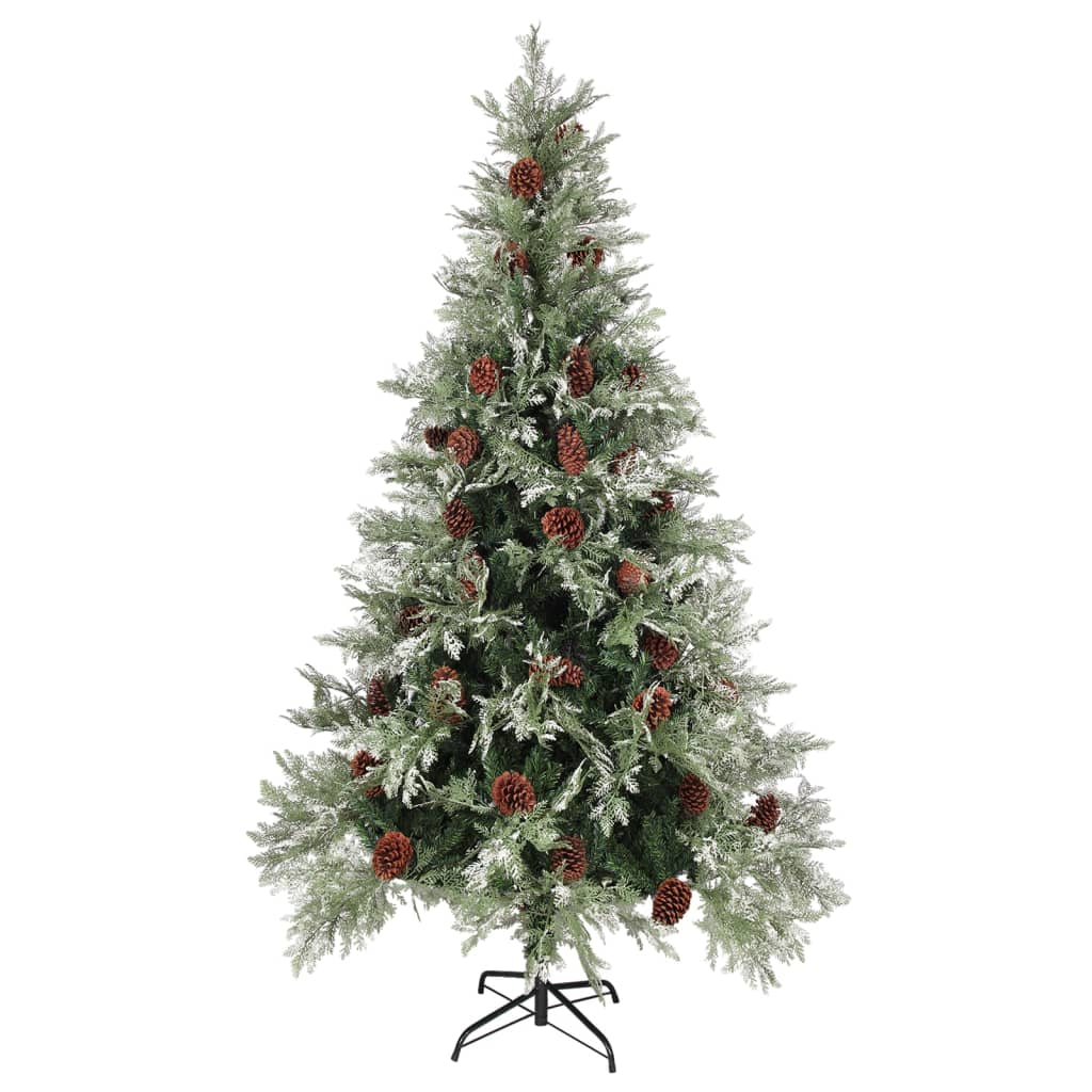 Weihnachtsbaum mit Beleuchtung und Kiefernzapfen 195 cm PVC&PE