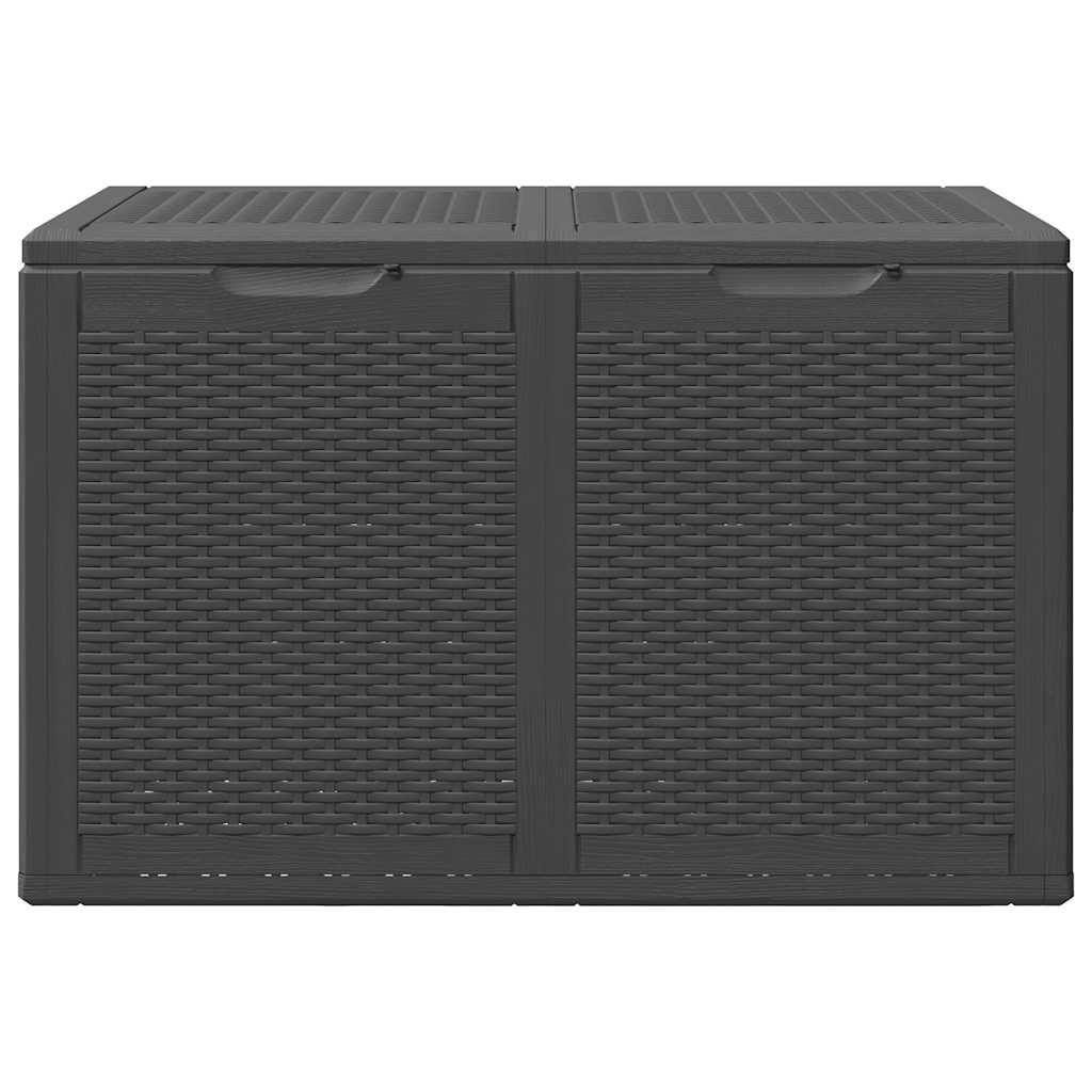 Garten-Aufbewahrungsbox 180 L Schwarz PP Rattan