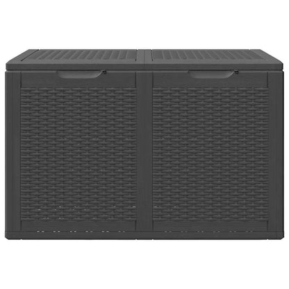 Garten-Aufbewahrungsbox 180 L Schwarz PP Rattan