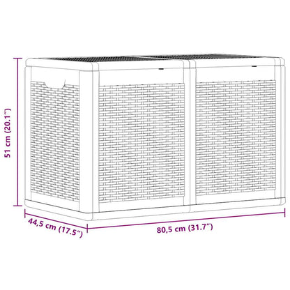 Garten-Aufbewahrungsbox 180 L Schwarz PP Rattan