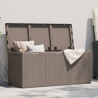 Garten-Aufbewahrungsbox 270 L Braun PP-Holzoptik