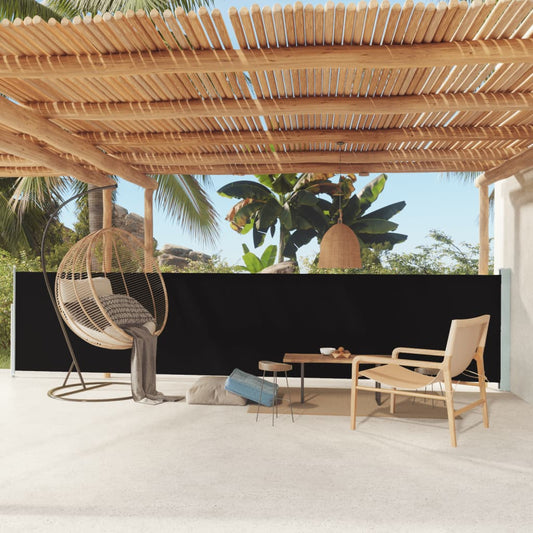 Seitenmarkise Ausziehbar 117x600 cm Schwarz
