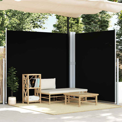 Seitenmarkise Ausziehbar Schwarz 200x600 cm