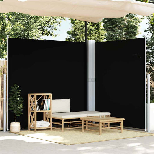 Seitenmarkise Ausziehbar Schwarz 200x600 cm