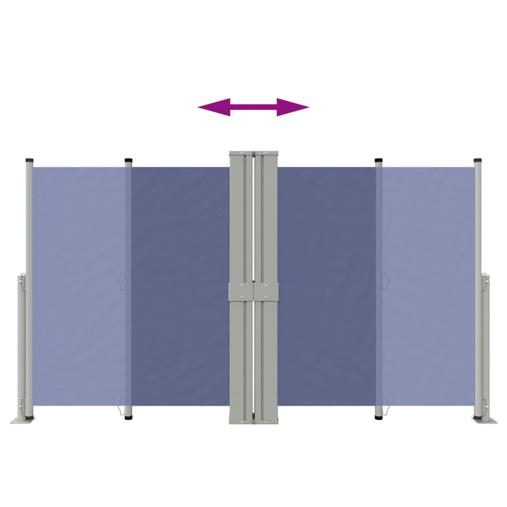 Seitenmarkise Ausziehbar Blau 140x1200 cm