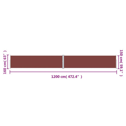 Seitenmarkise Ausziehbar Braun 160x1200 cm