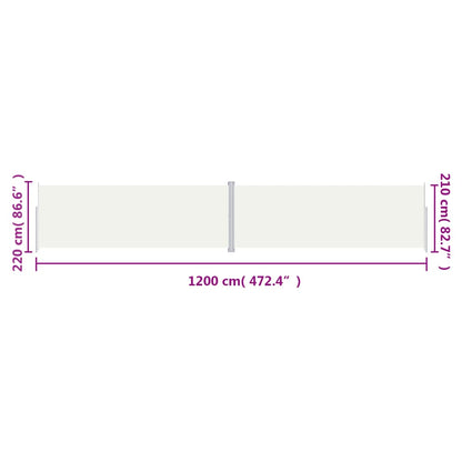 Seitenmarkise Ausziehbar Creme  220x1200 cm