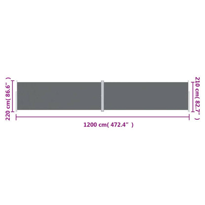 Seitenmarkise Ausziehbar Anthrazit 220x1200 cm