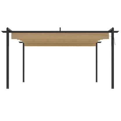 Pavillon mit Ausziehbarem Dach 4x3 m Taupe