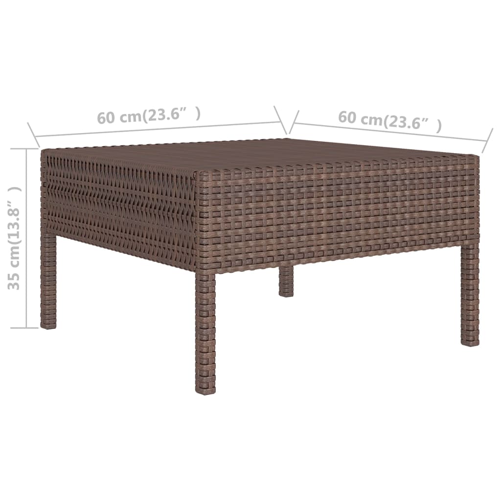 9-tlg. Garten-Lounge-Set mit Auflagen Poly Rattan Braun