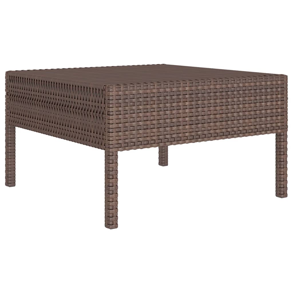 14-tlg. Garten-Lounge-Set mit Auflagen Poly Rattan Braun