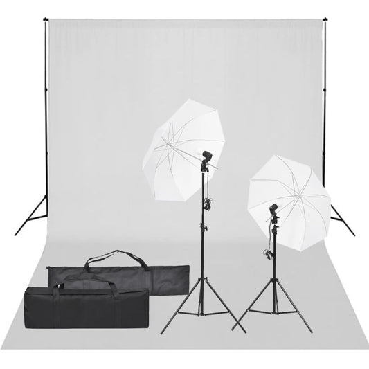 Fotostudio-Set mit Beleuchtung und Hintergrund