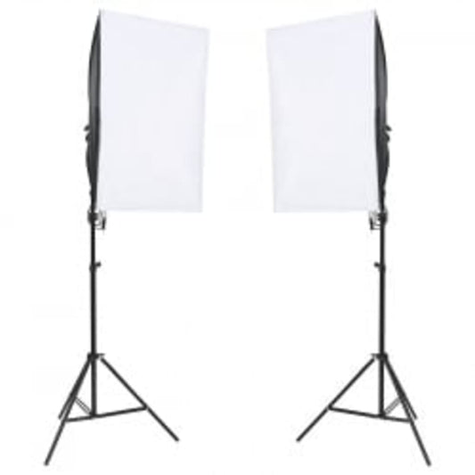 Fotostudio-Set mit Beleuchtung, Hintergrund und Reflektor