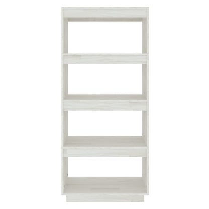 Bücherregal/Raumteiler Weiß 60x35x135 cm Massivholz Kiefer