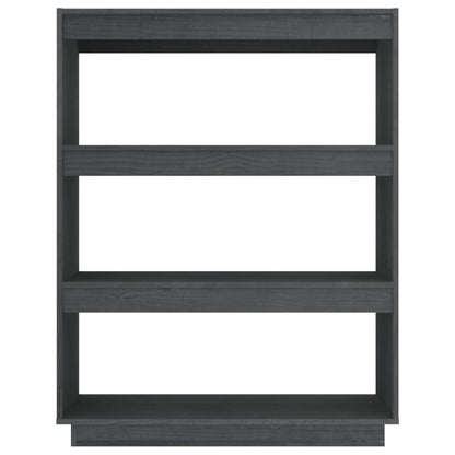 Bücherregal/Raumteiler Grau 80x35x103 cm Massivholz Kiefer